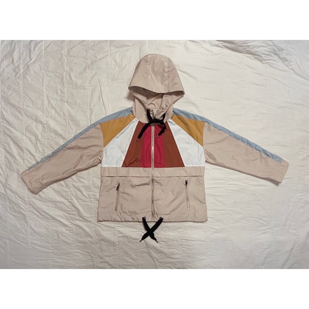 Maje Color Block Earth Tone Windbreaker jacket size 40 or Medium Women’s